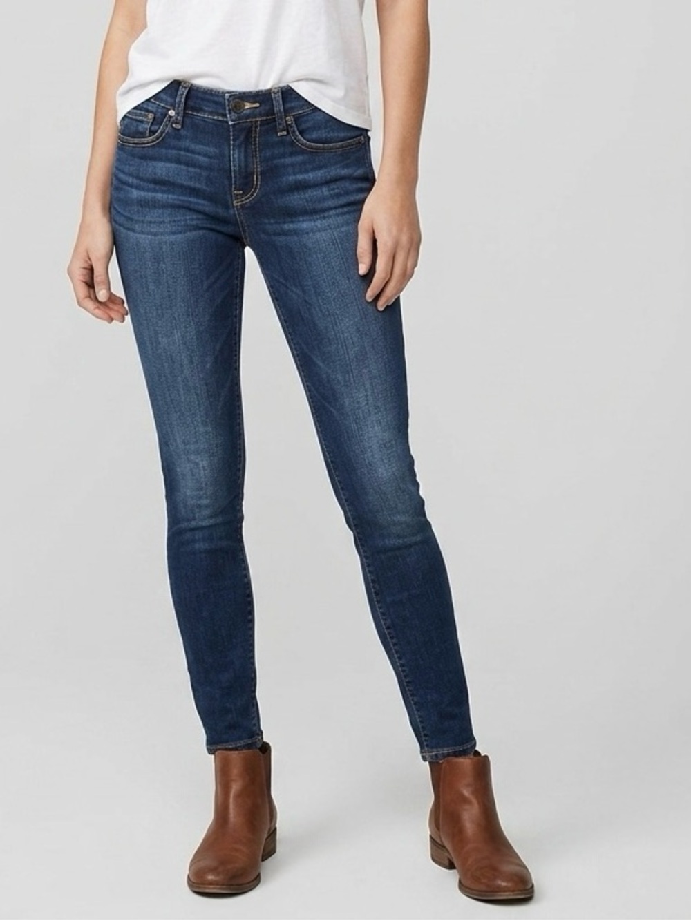 Abercrombie & Fitch Women Juniors Blue Skinny Jeans Size 2L W26 , L33 Cotton
